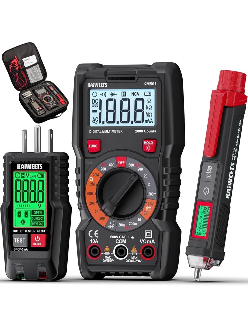 Electrical Test Kit: Multimeter, Voltage Tester, GFCI Tester - New in Box